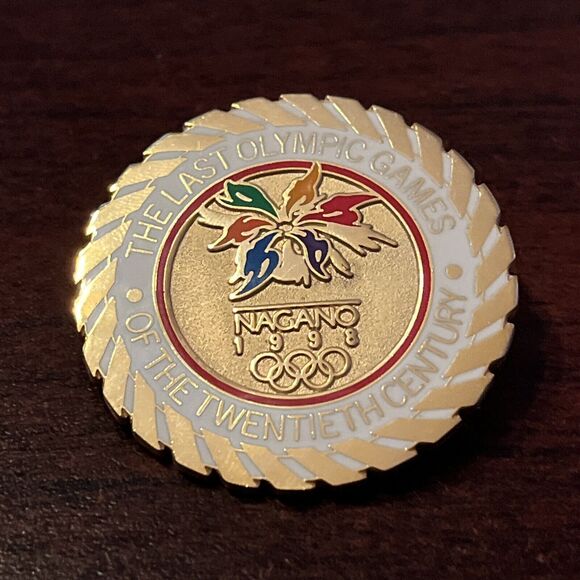 Vintage 1998 Nagano Last Olympic Games Of The 20th Century‎ Lapel Hat Pin - Picture 1 of 3